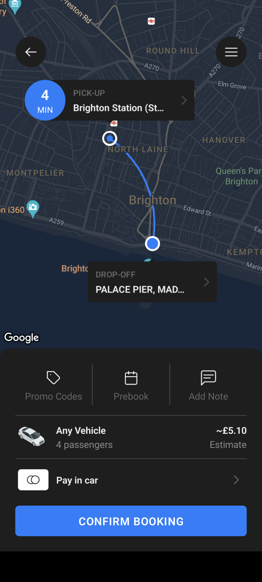 Brighton Taxi App