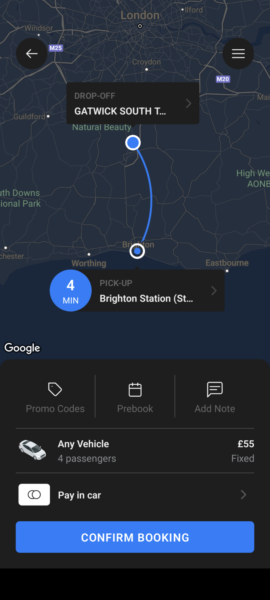 Brighton Taxis App